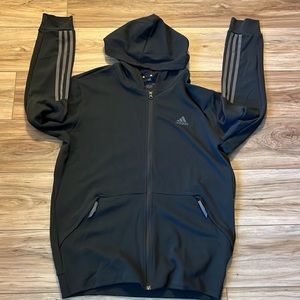NWT Adidas Motion Full Zip Hoodie Mens LG  Black AEROREADY Training Gym Jacket